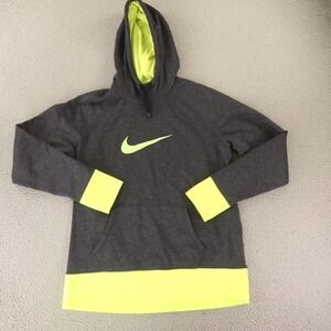 Nike Hoodie Mens XL Gray Heathered Colorblock Polyester Nike Therma FIT